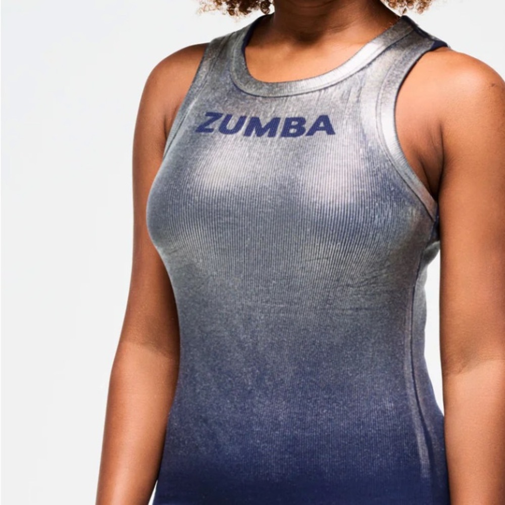 Zumba Fitness Women's Blue “Denim Line” Tank Top Medium SOLD OUT